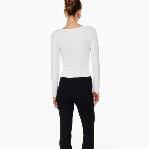 Aritzia Babaton Sculpt Knit Sweetheart Long sleeve Size XXS - Picture 4 of 10